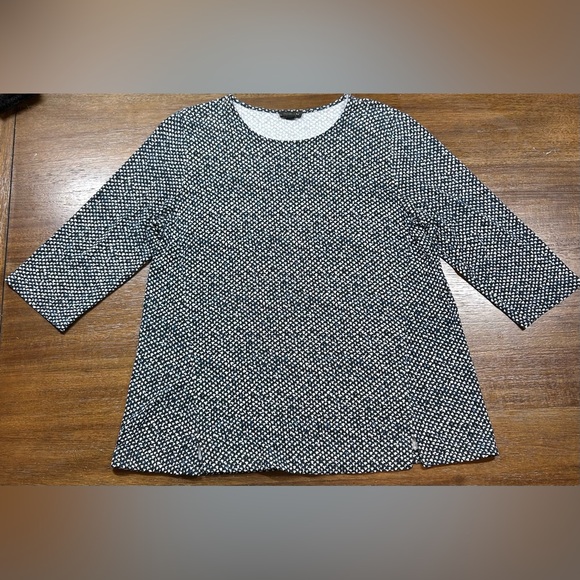 J. Jill Size S Wearever Collection Blue White 3/4 Sleeve Tunic Top - Picture 1 of 4